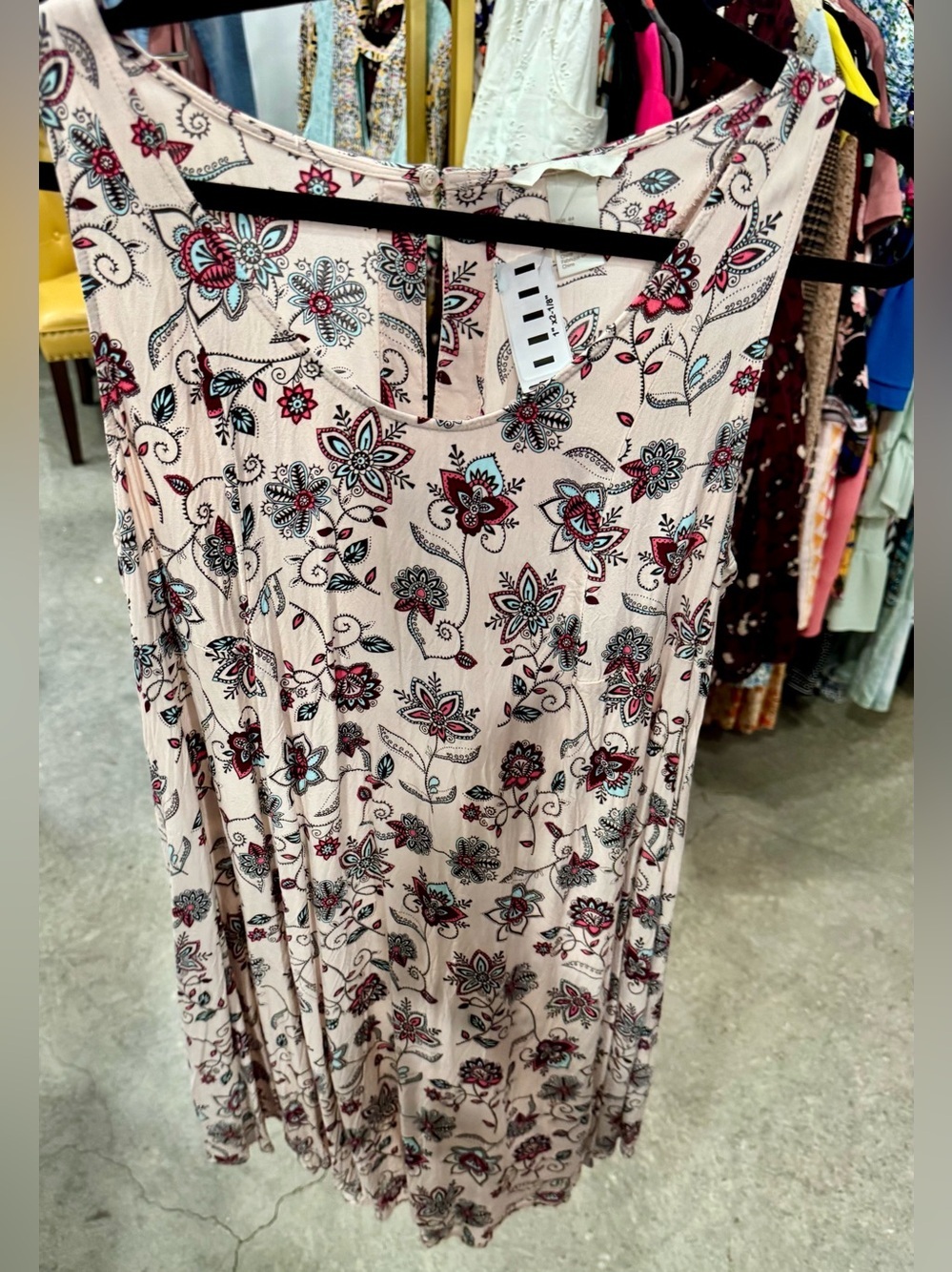 H&M Pink Floral Sleeveless Dress